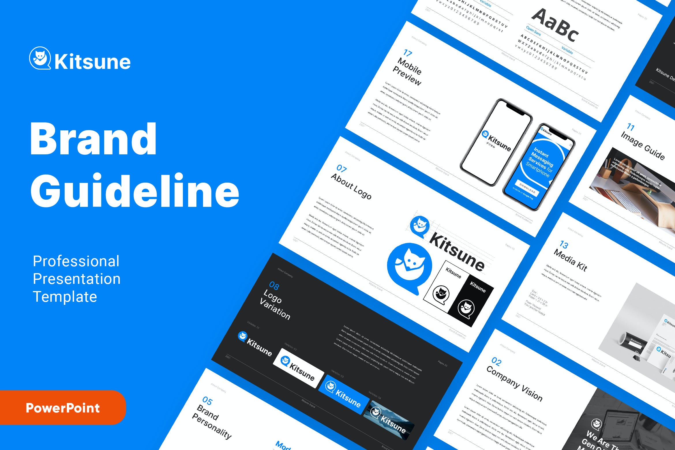 专业的品牌指南PPT设计模板（PPTX）