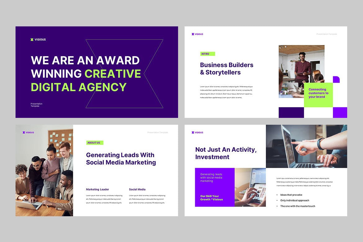 社交项目介绍PPT风格模板（PPTX）