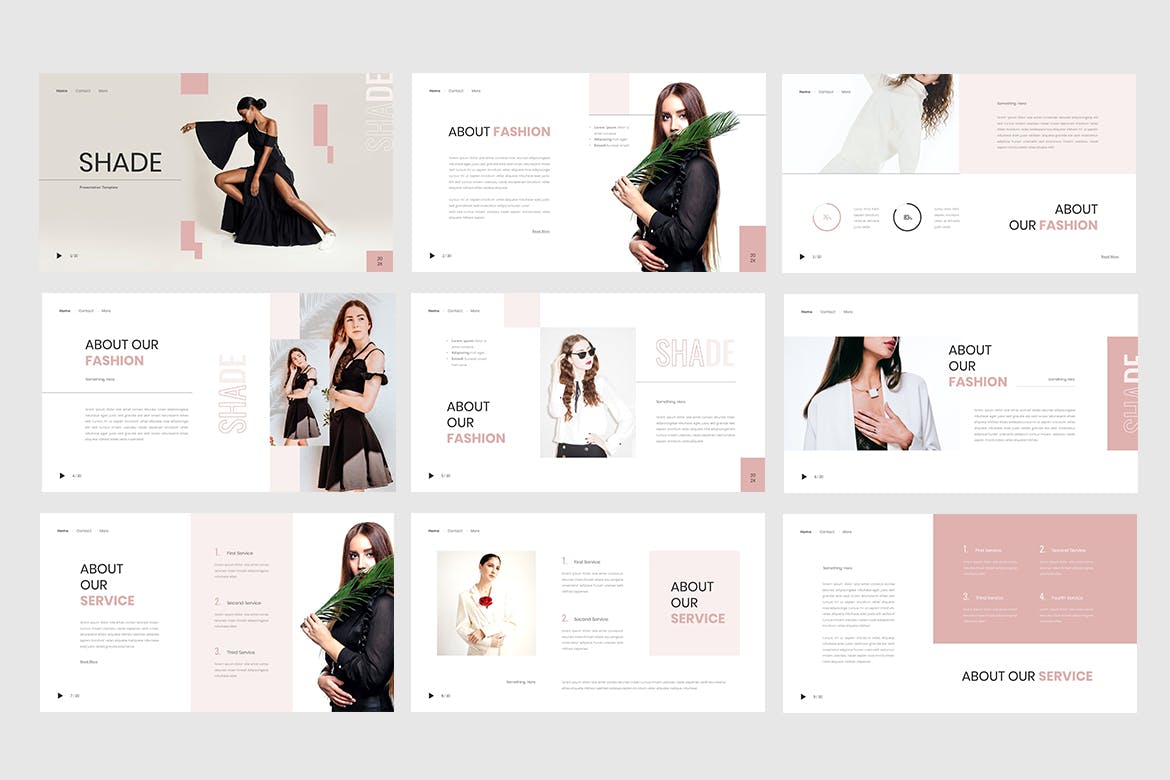 时尚风格的简约PPT模板下载（PPTX,KEY）