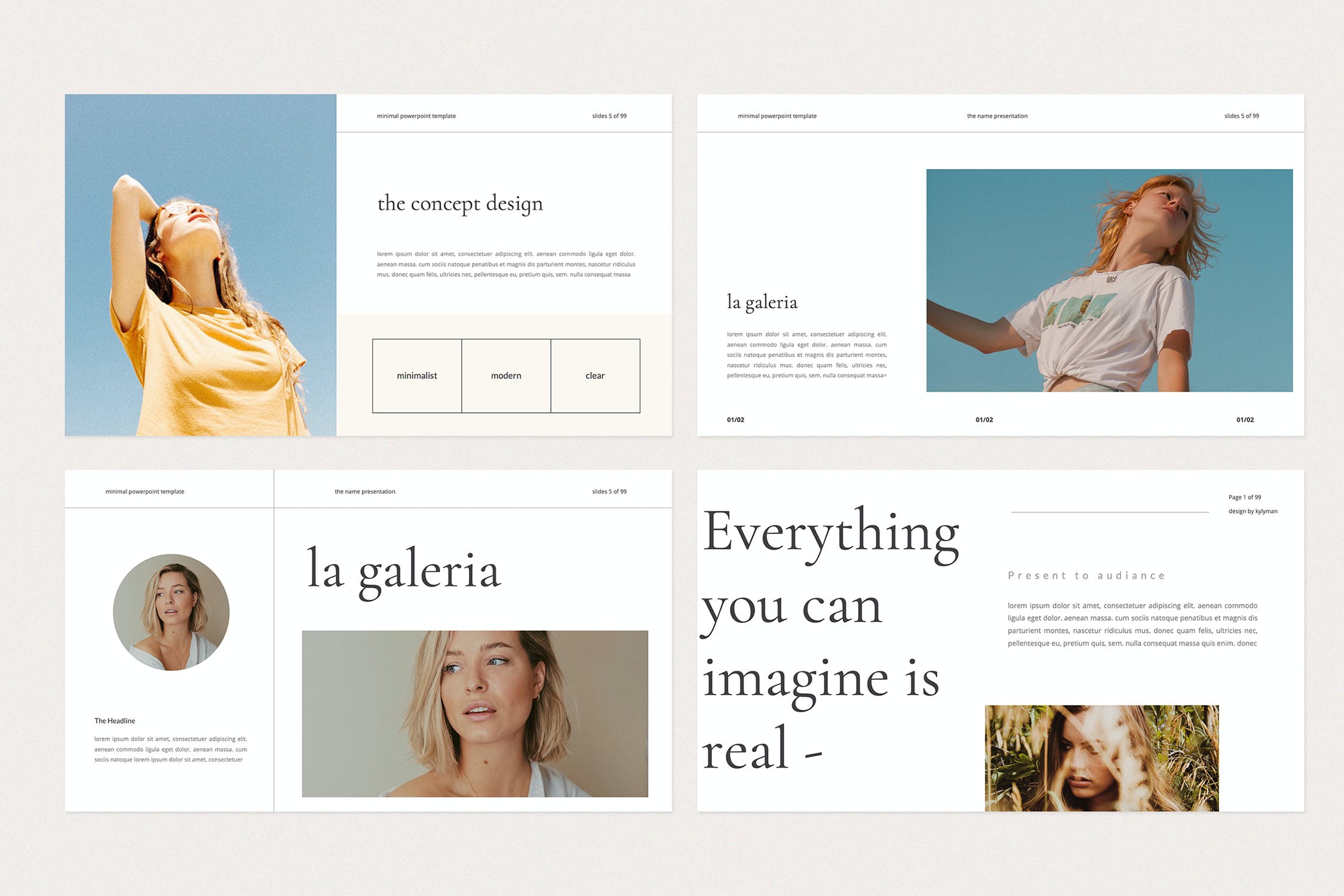 Kelsey极简主义幻灯片模板[PPTX,PPT]