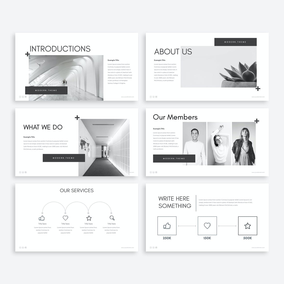 现代简约幻灯片展示模板[PPTX]