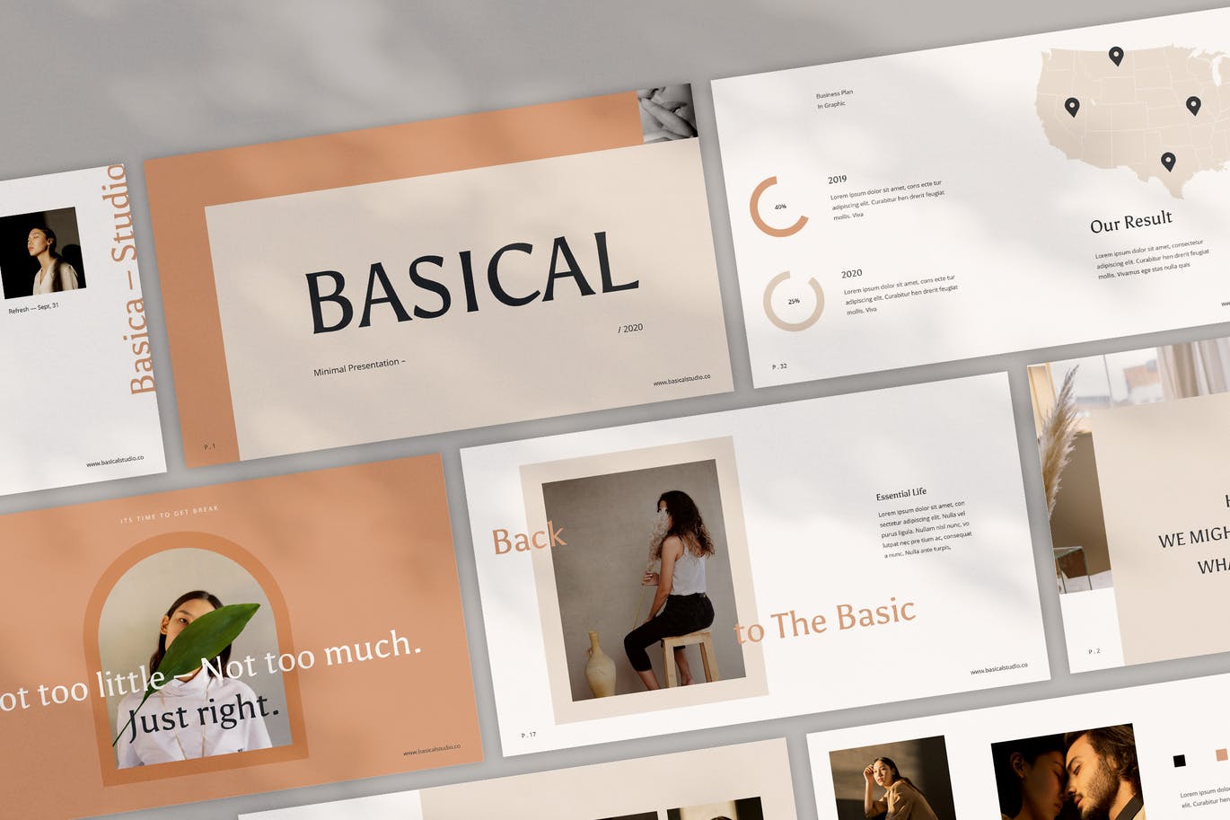 高品质的简约优雅powerpoint幻灯片演示模板（pptx）