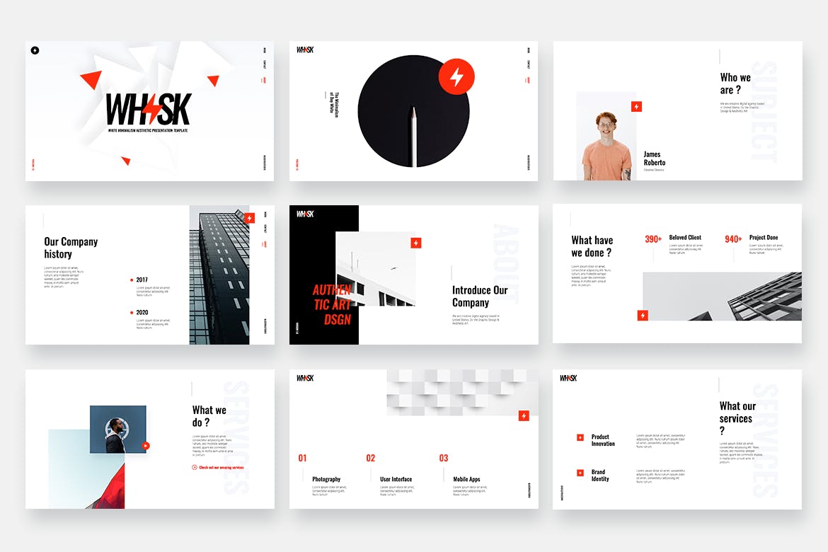 白色极简主义Powerpoint模板（PPTX）