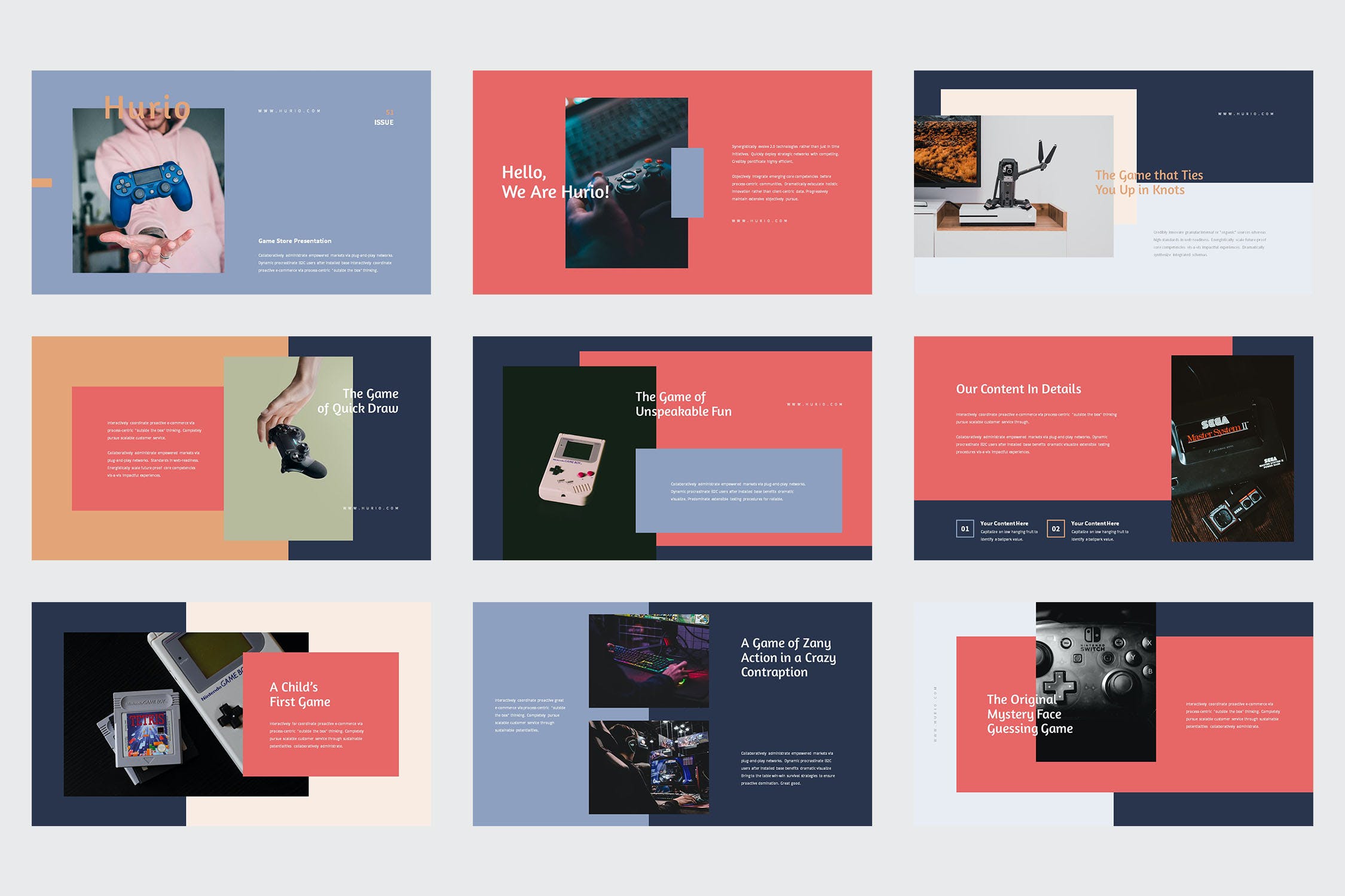 游戏商店Powerpoint模板下载（PPTX）