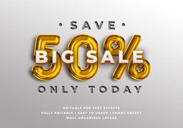 销售折扣横幅气球文字风格效果样式
