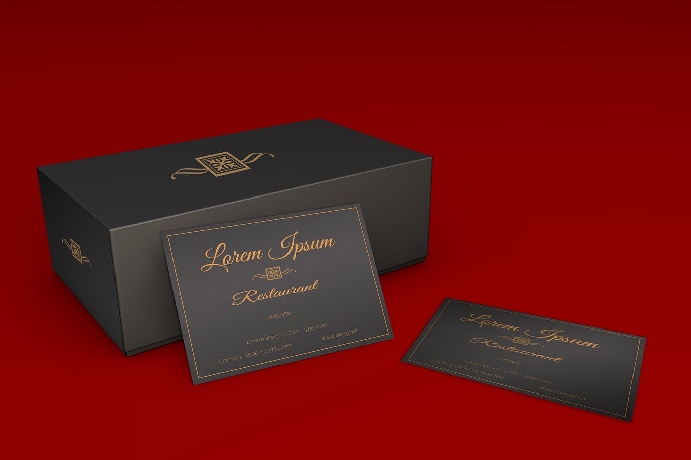 高端企业名片制作效果图样机 Mockup business card