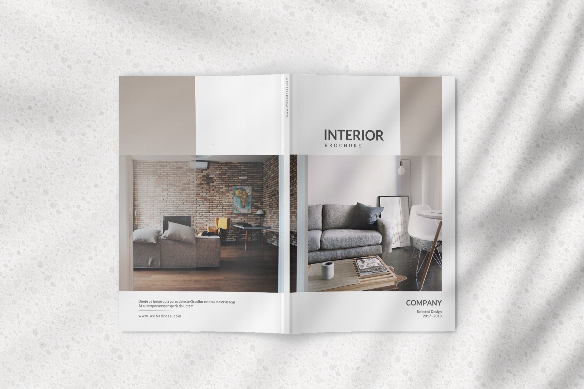 杂志封面封底设计效果图样机 Magazine Mockup with Realistic Natural Shadow