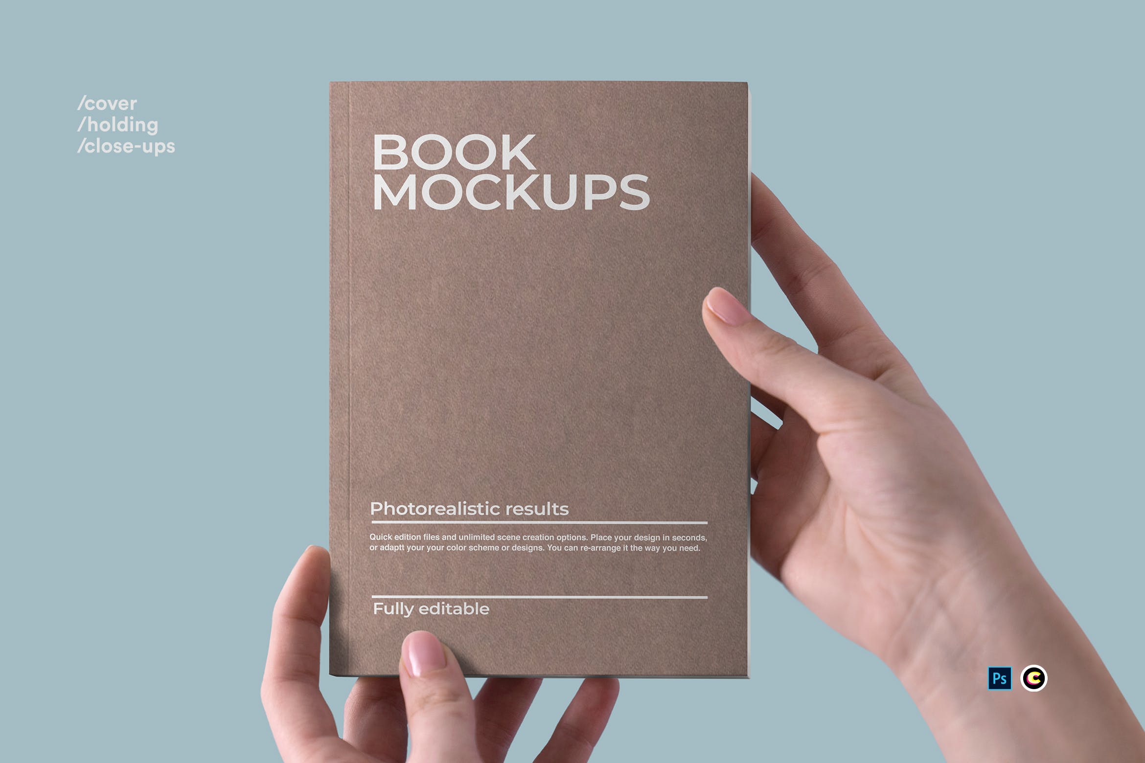牛皮纸图书封面设计图案样机 Book Mockups