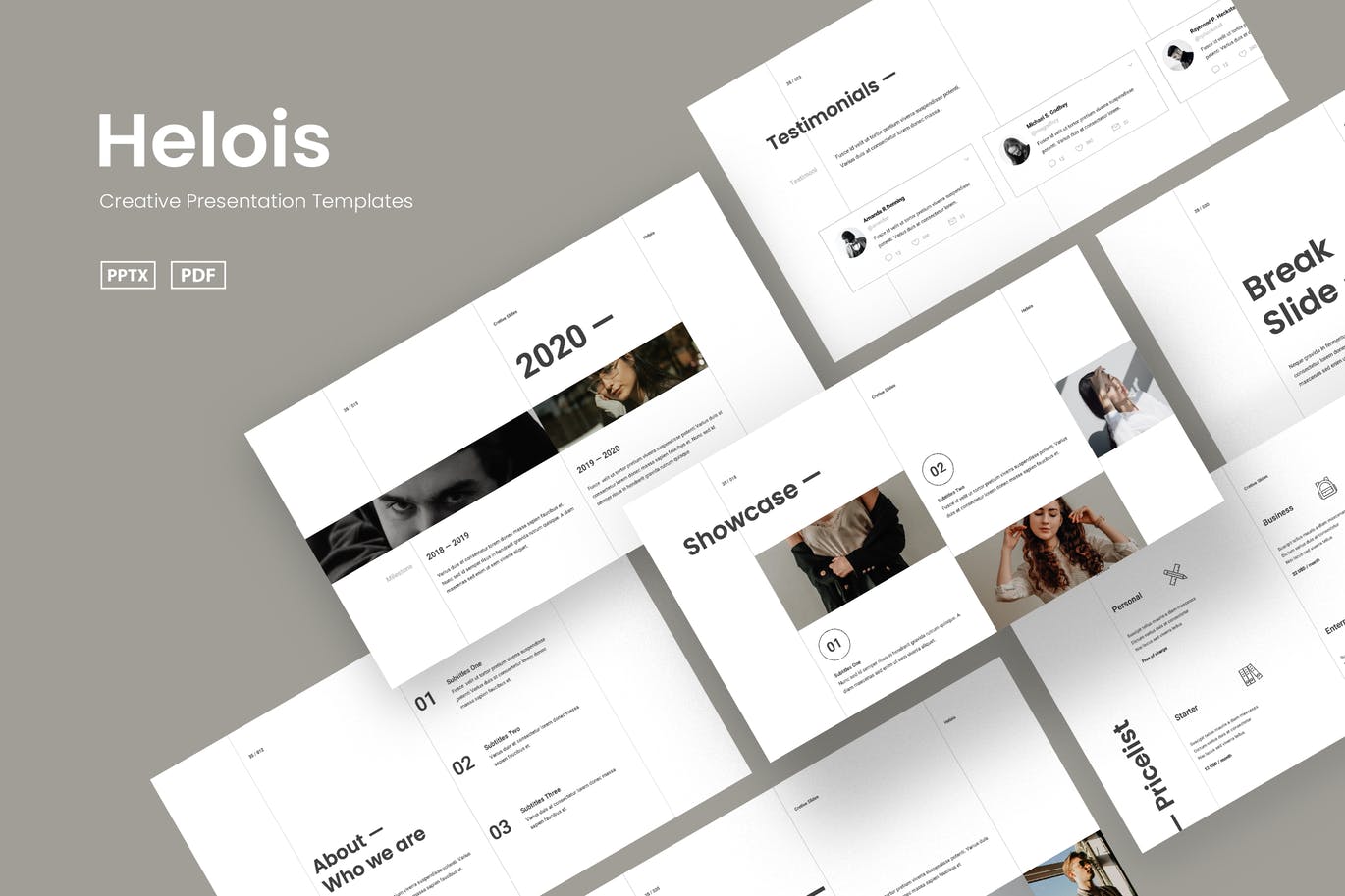 简约时尚高端多用途的高品质powerpoint幻灯片演示模板（pptx）