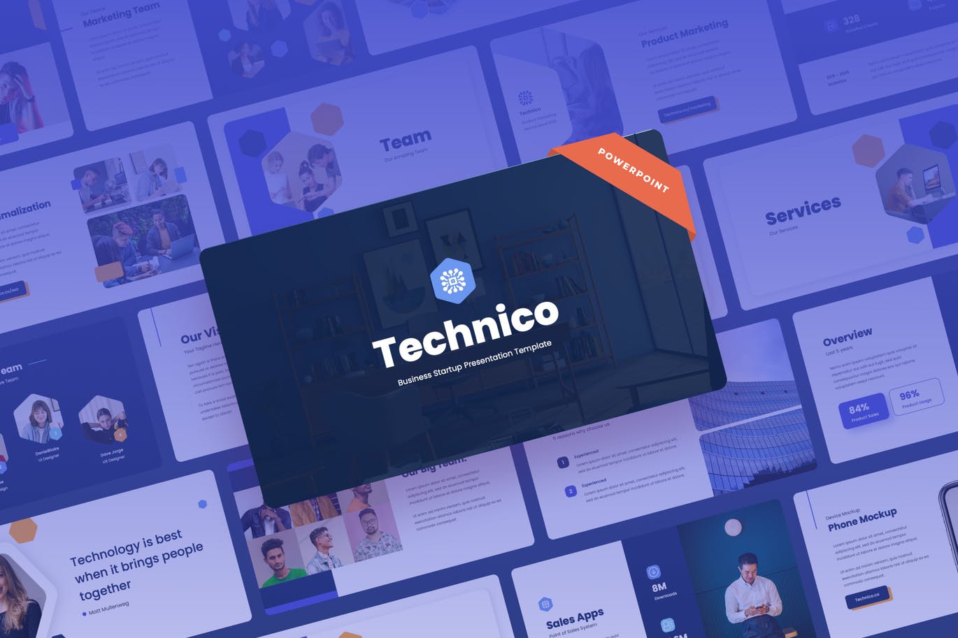 高端时尚简约多用途的IT技术powerpoint幻灯片演示模板（pptx）