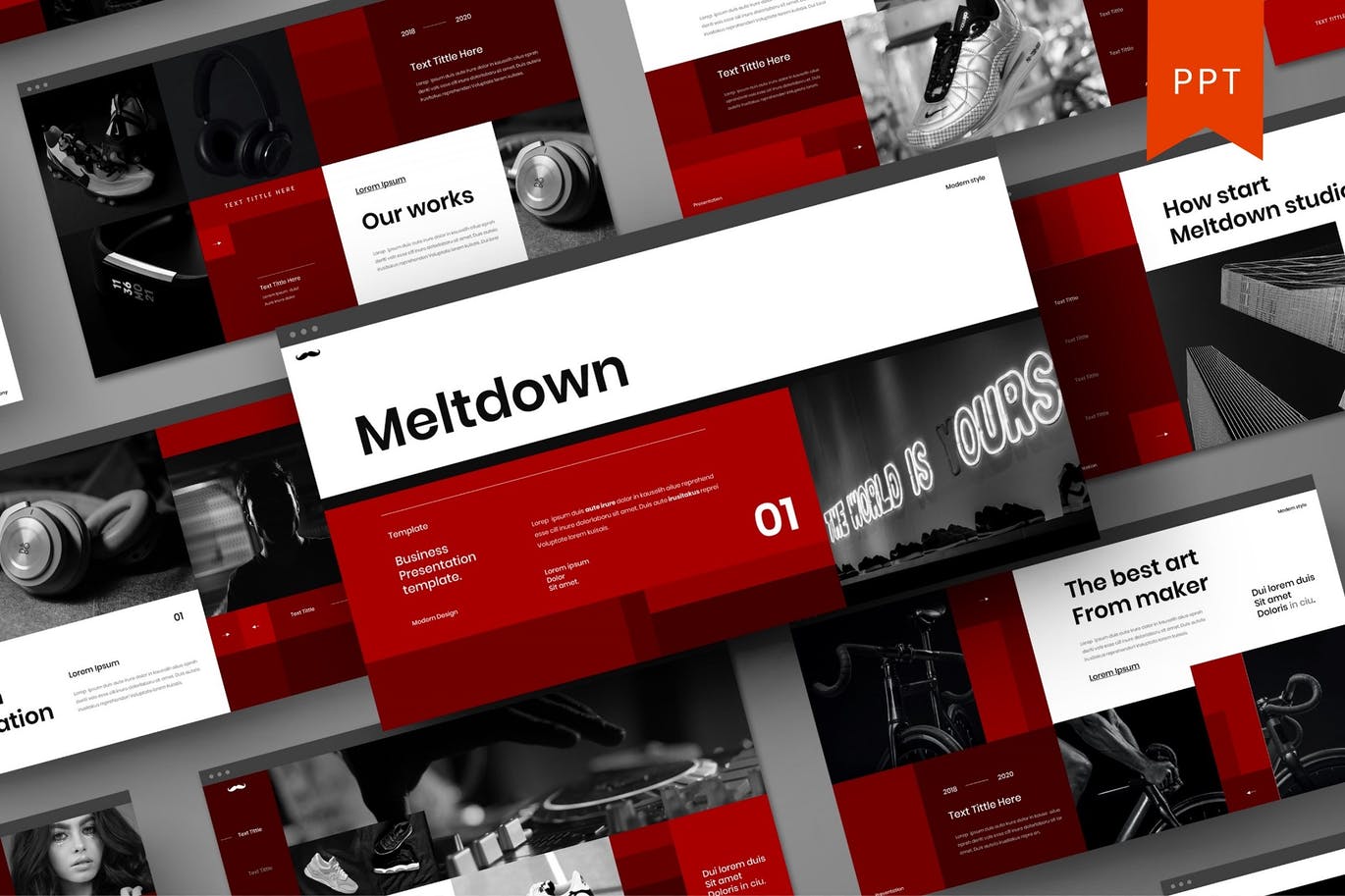 多用途的商务商业时尚高端powerpoint幻灯片演示模板（pptx）