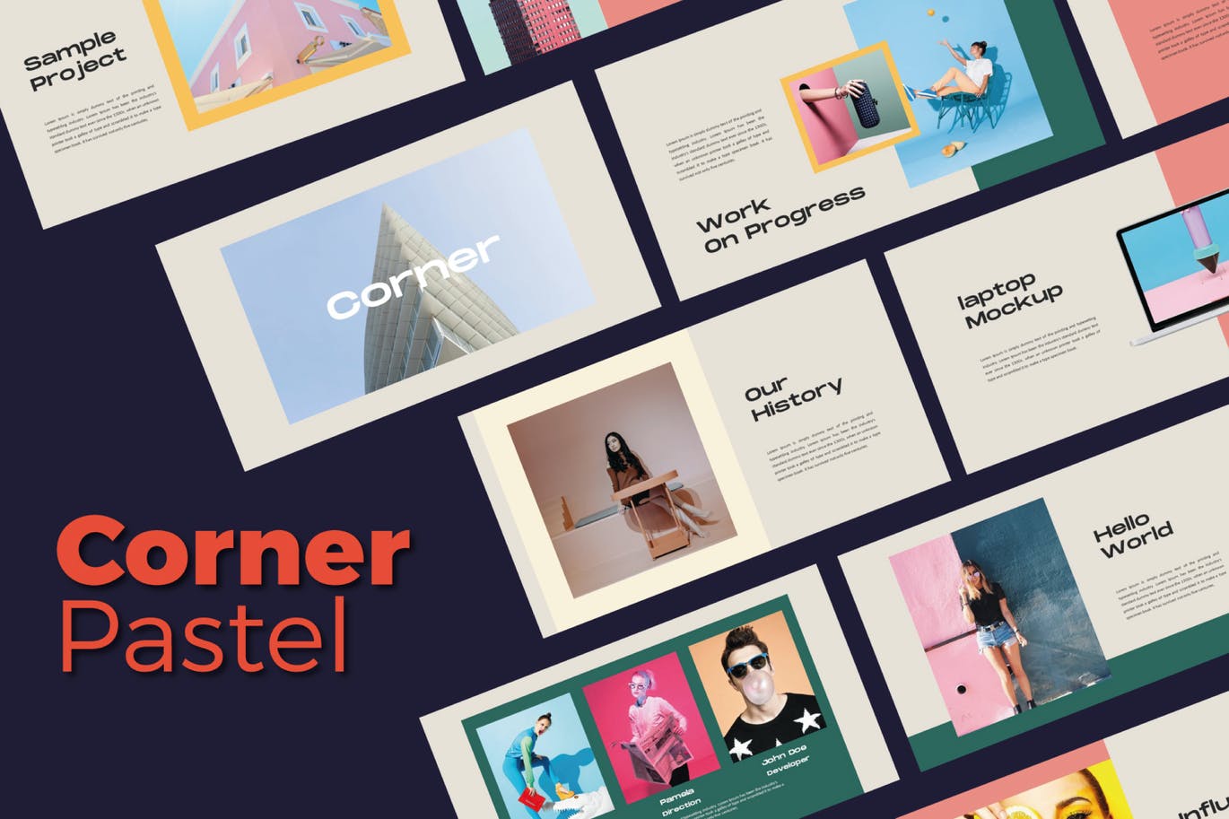 清新简约优雅配色的多用途powerpoint幻灯片演示模板（pptx）