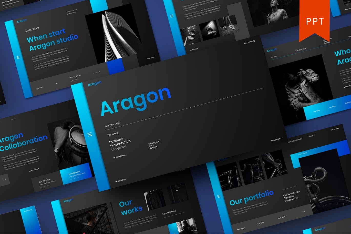 专业的高品质商业商务质感powerpoint幻灯片演示模板（pptx）