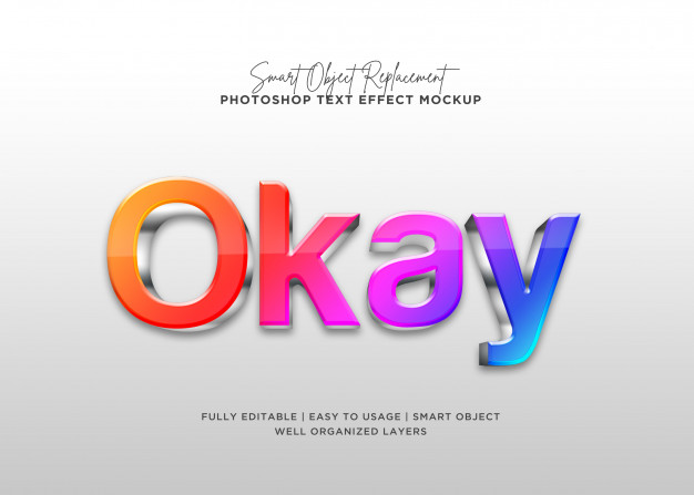 彩色渐变3d特效文本效果样式