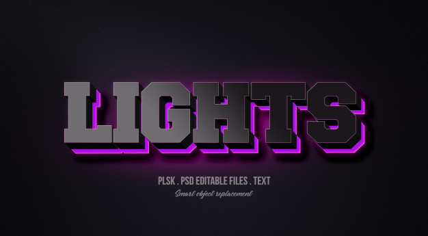 灯光3D文字风格的效果模型