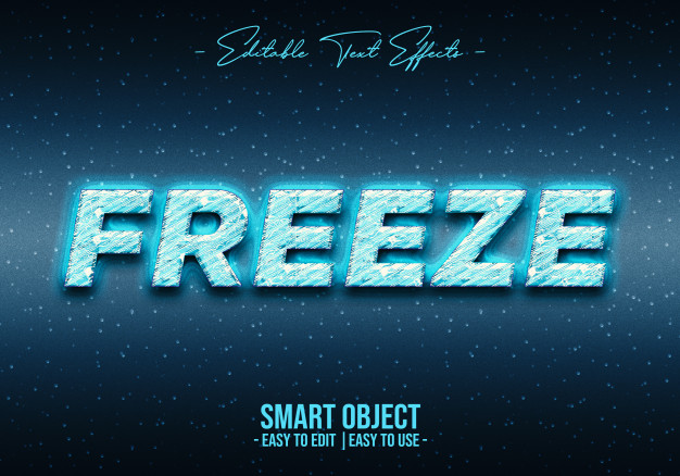 冰雪冻结的文本样式效果字体