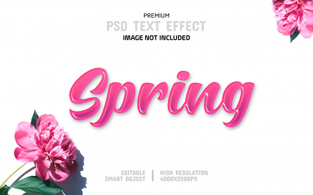 可编辑的spring文本效果模板