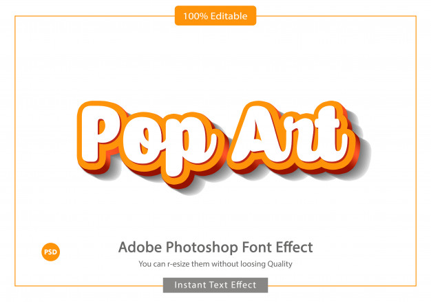 黄色3D流行字体图层样式