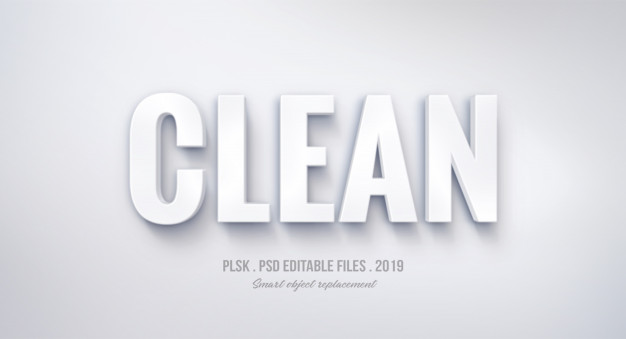 干净简洁的3D文本特效字体样式