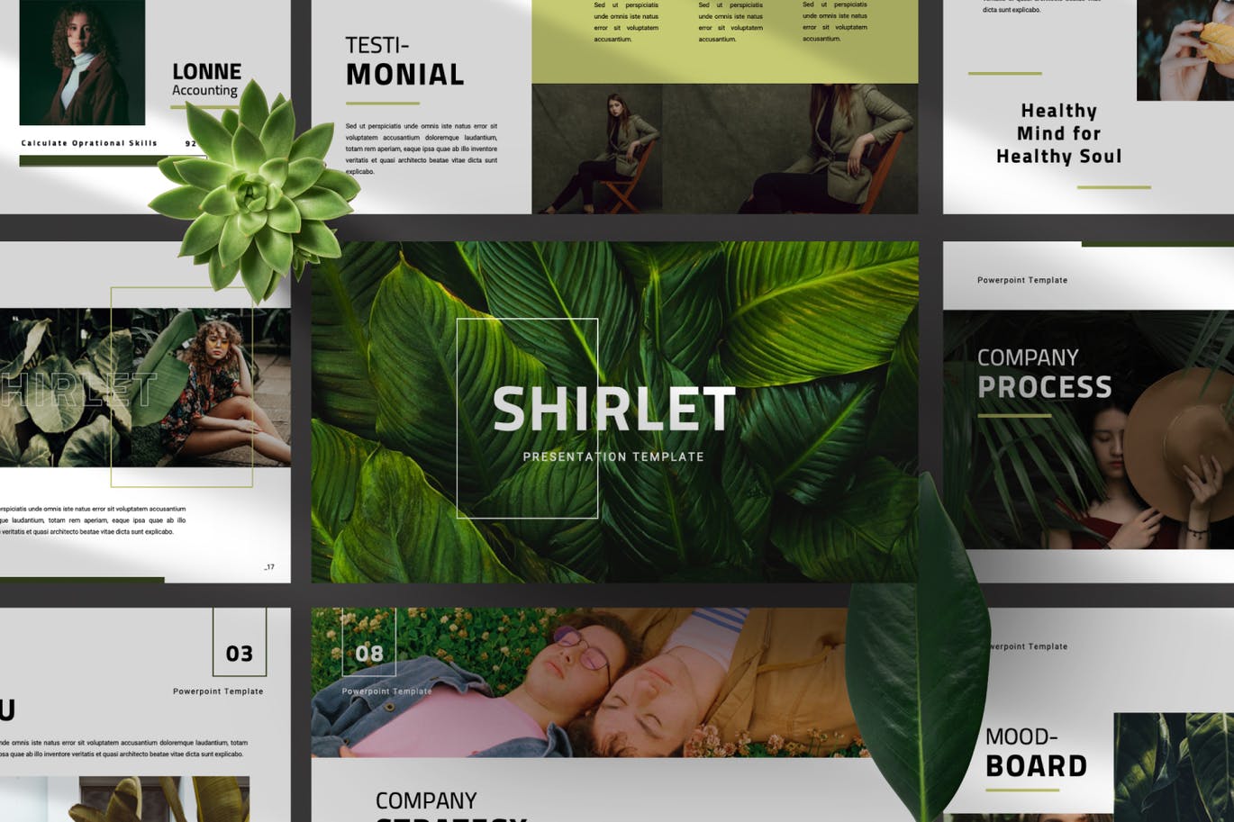 优雅时尚高端简约powerpoint幻灯片演示模板（pptx）