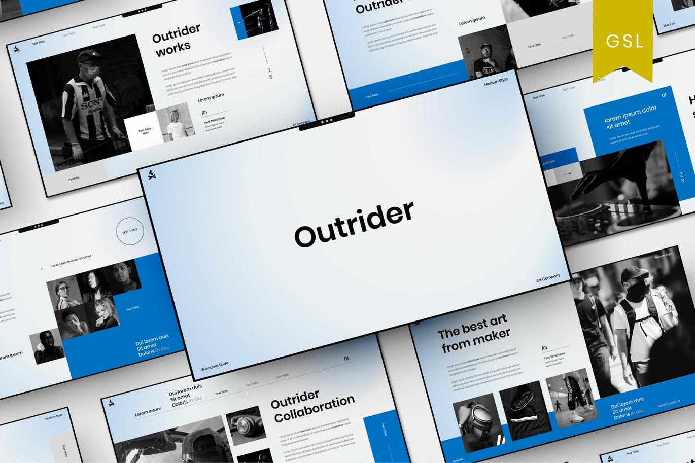 时尚高端简约商业商务质感powerpoint幻灯片演示模板（pptx）