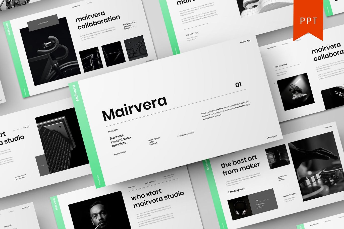 时尚高端商业商务质感powerpoint幻灯片演示模板（pptx）