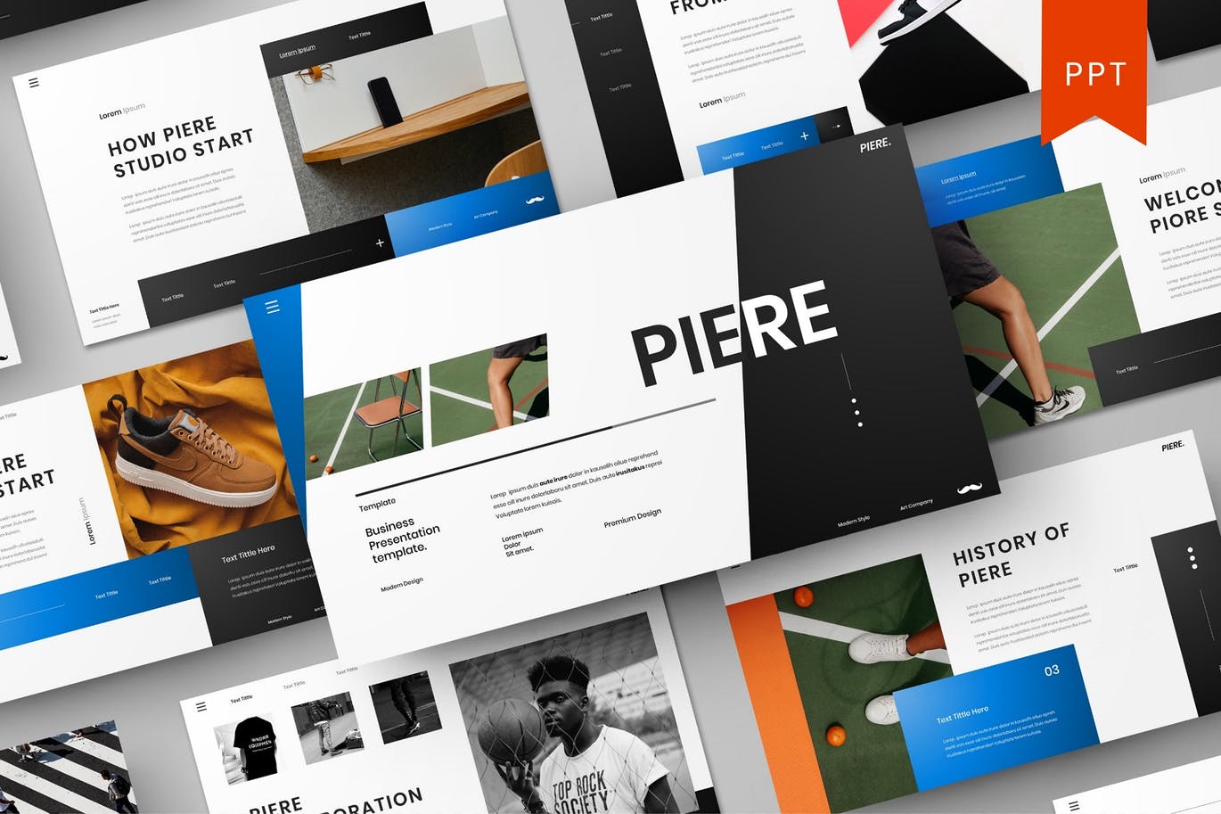 简约时尚高端商业商务powerpoint幻灯片演示模板（pptx）