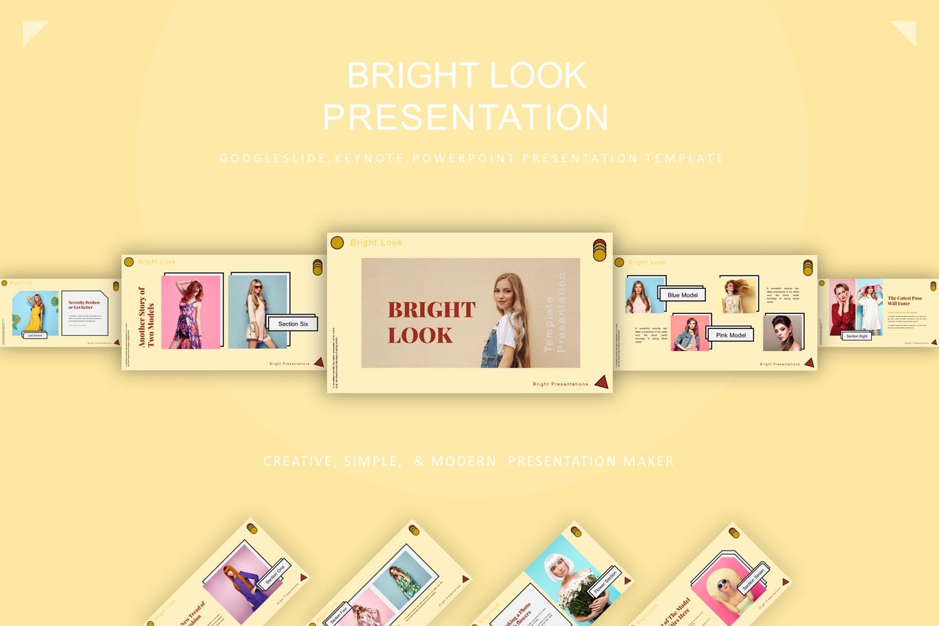 清新时尚简约风格的powerpoint幻灯片演示模板（pptx&key）