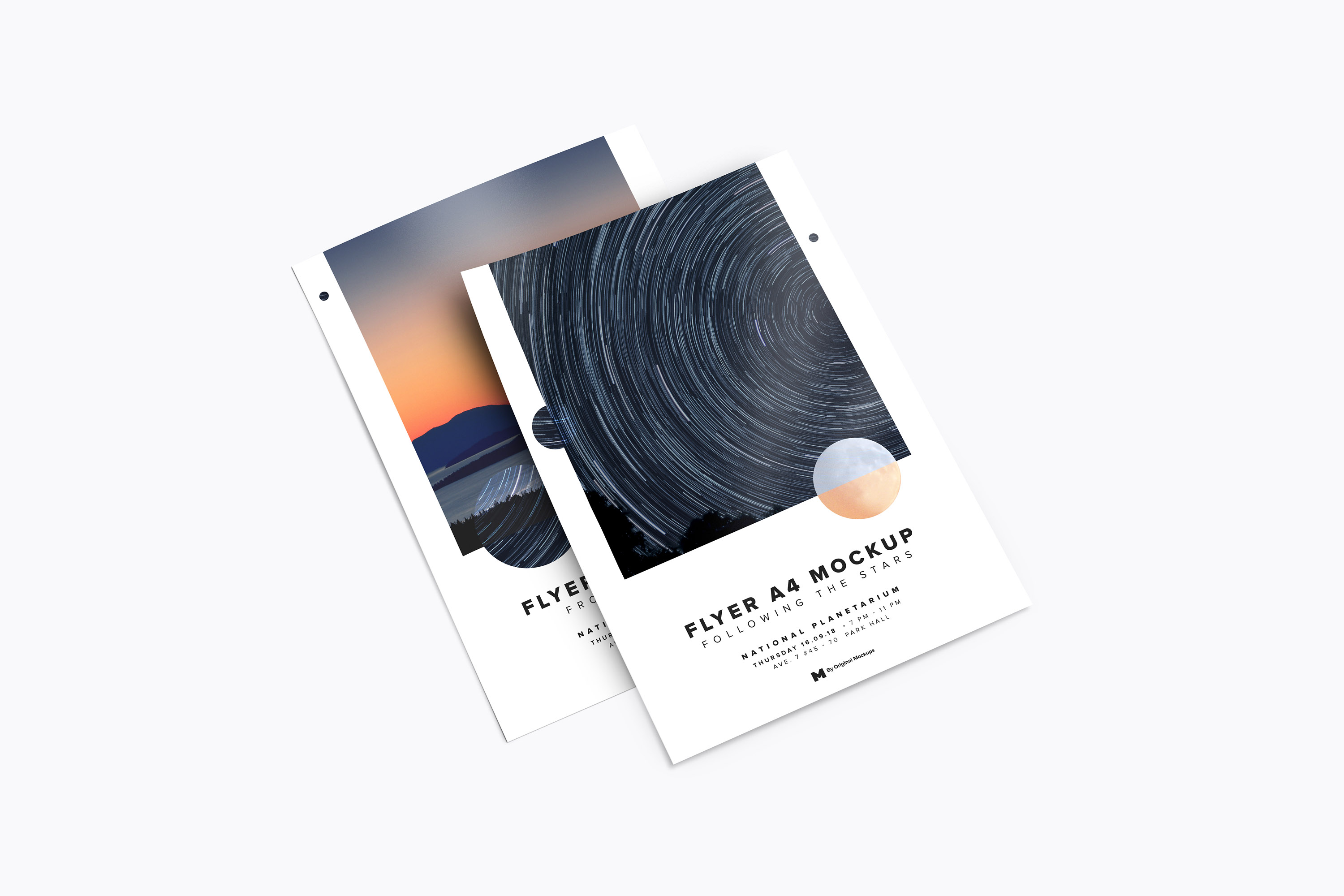 A4-A5传单设计制作印刷效果预览堆叠样机01 A4-A5 Flyer Stack Mockup 01