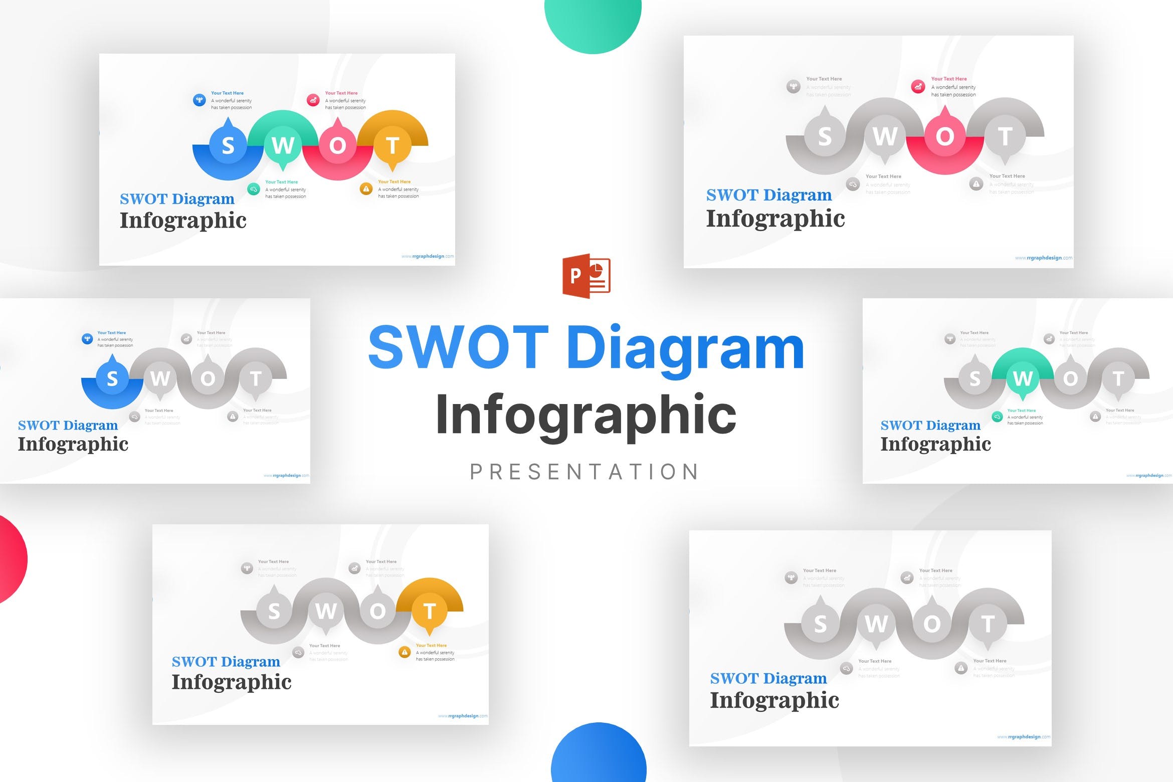 创意图形SWOT分析信息图（PPTX）