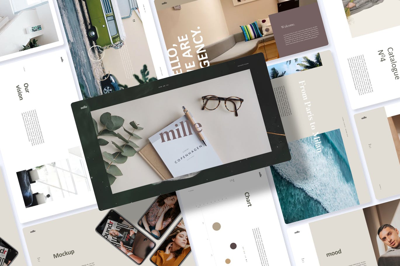 优雅时尚高端多用途powerpoint幻灯片演示模板（pptx）