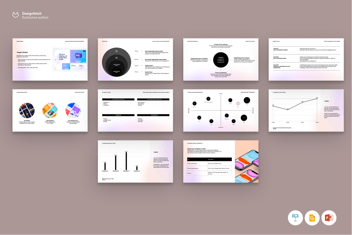 竞争对手分析PPT报告模板（PPTX）