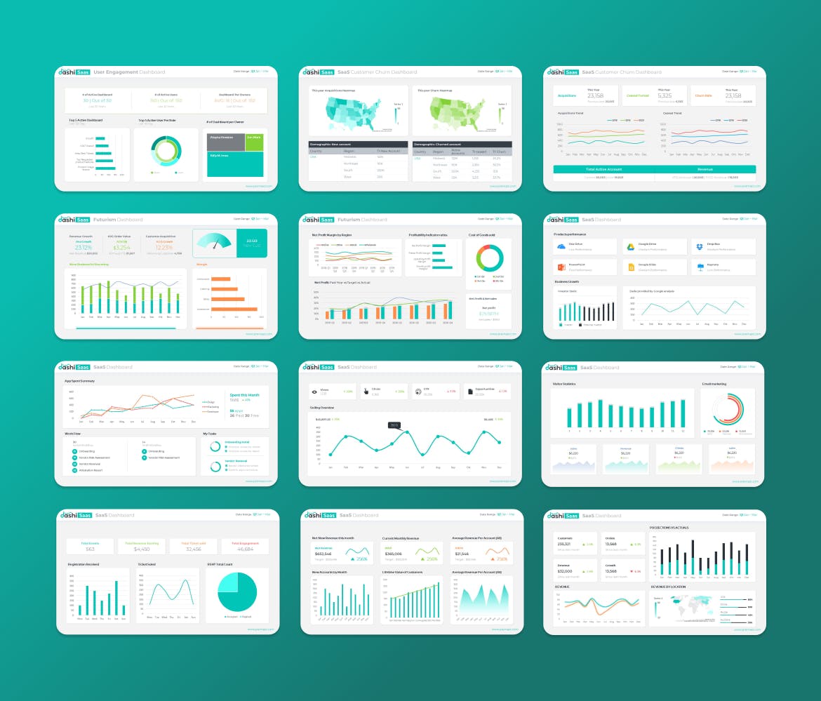 SaaS大数据汇报PPT模板（PPTX）