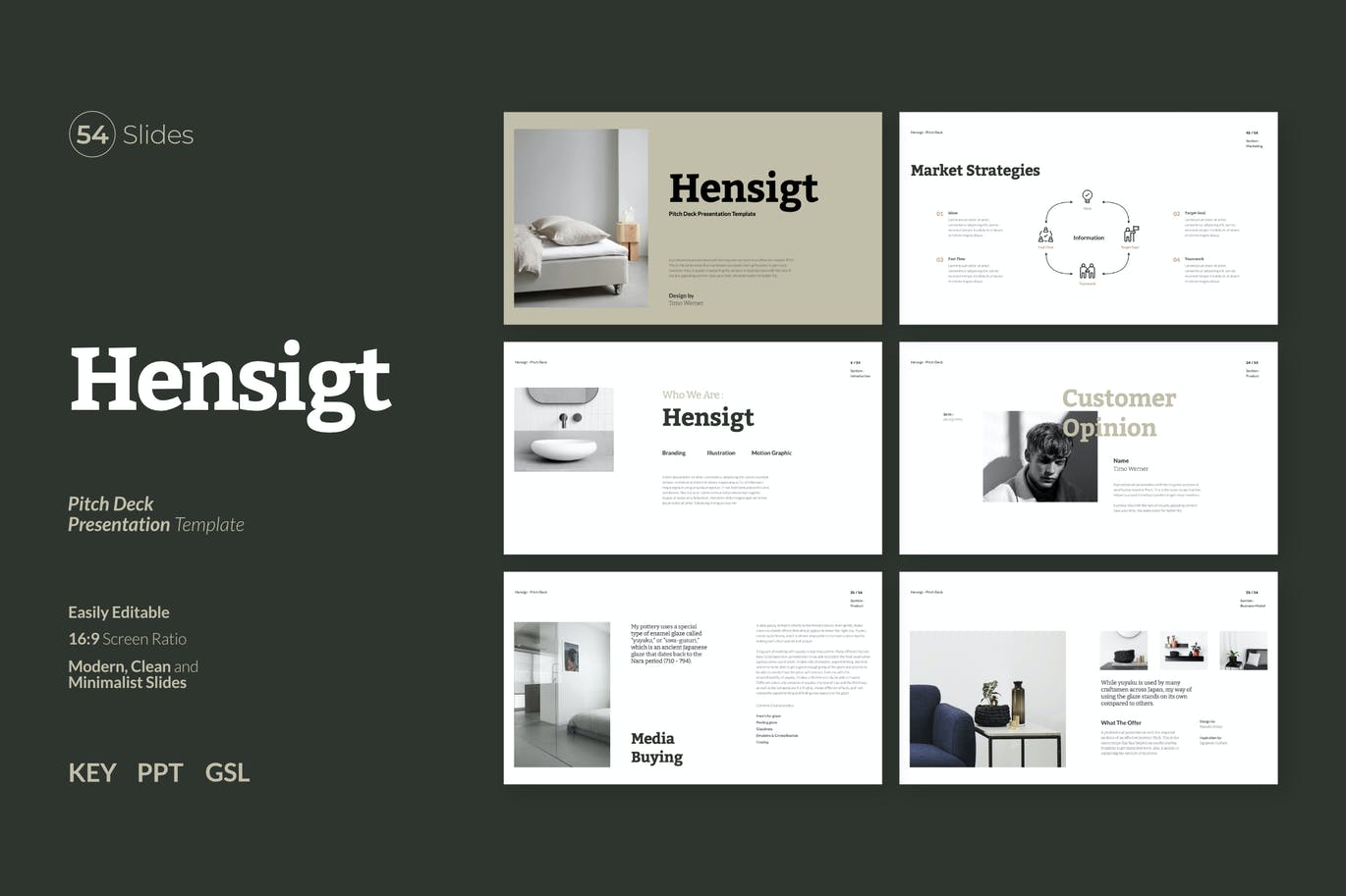 简约时尚高端清新多用途powerp幻灯片演示模板（pptx&key）