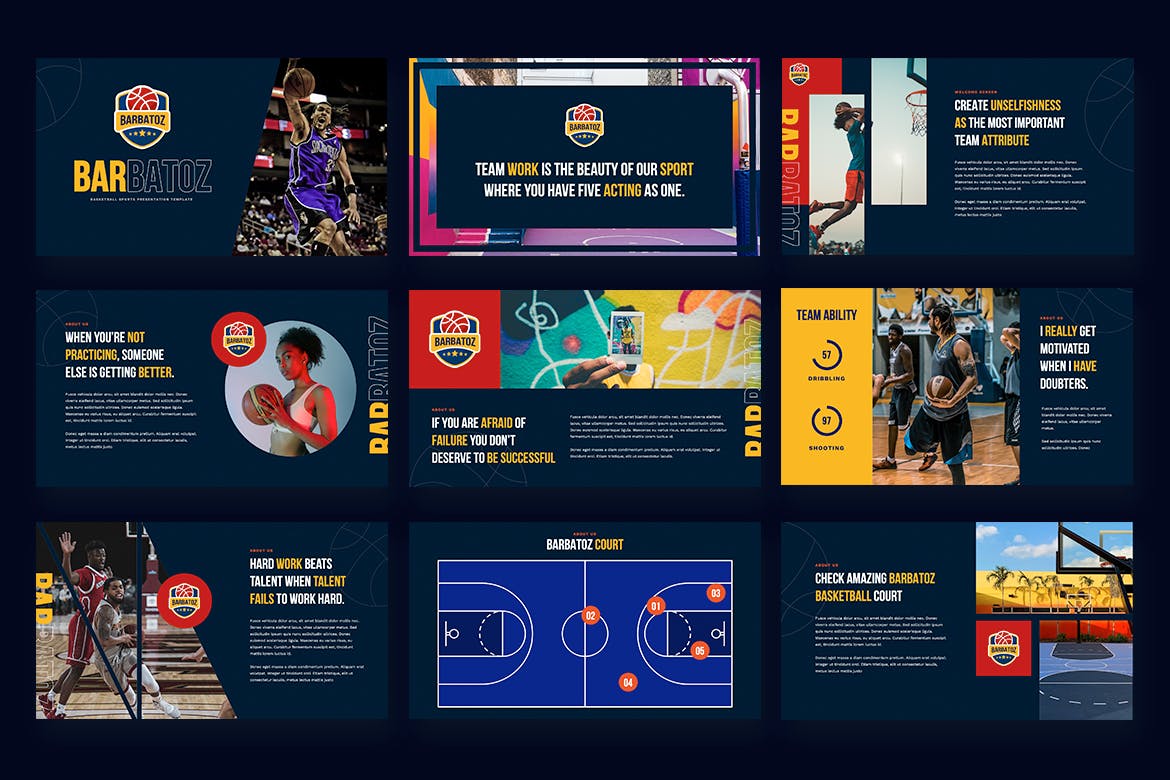 篮球运动PPT模板（PPTX,PDF）