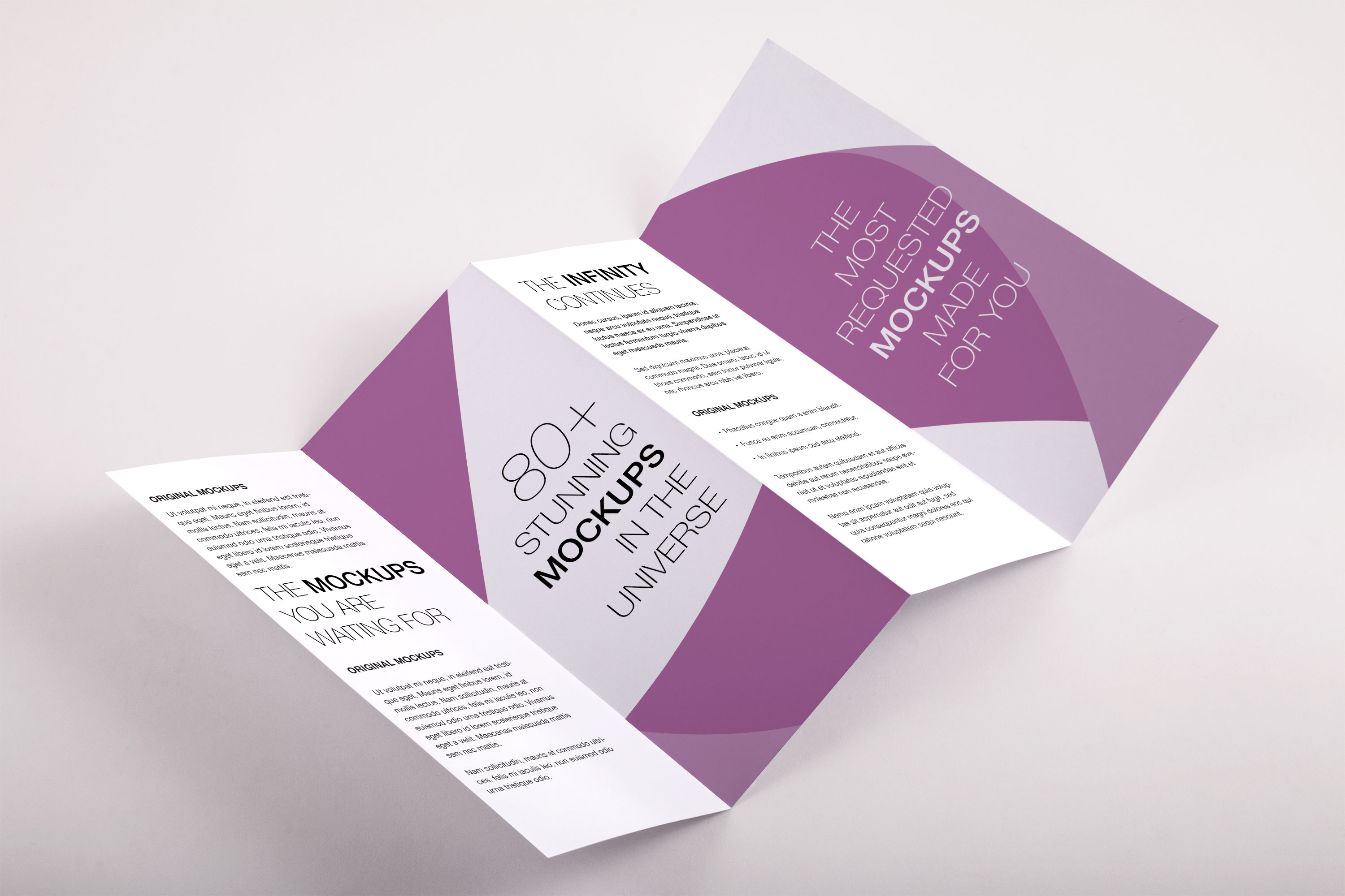 四折设计宣传小册子＆传单预览效果图PSD样机模板01 Legal Quadfold Brochure PSD Mockup 01