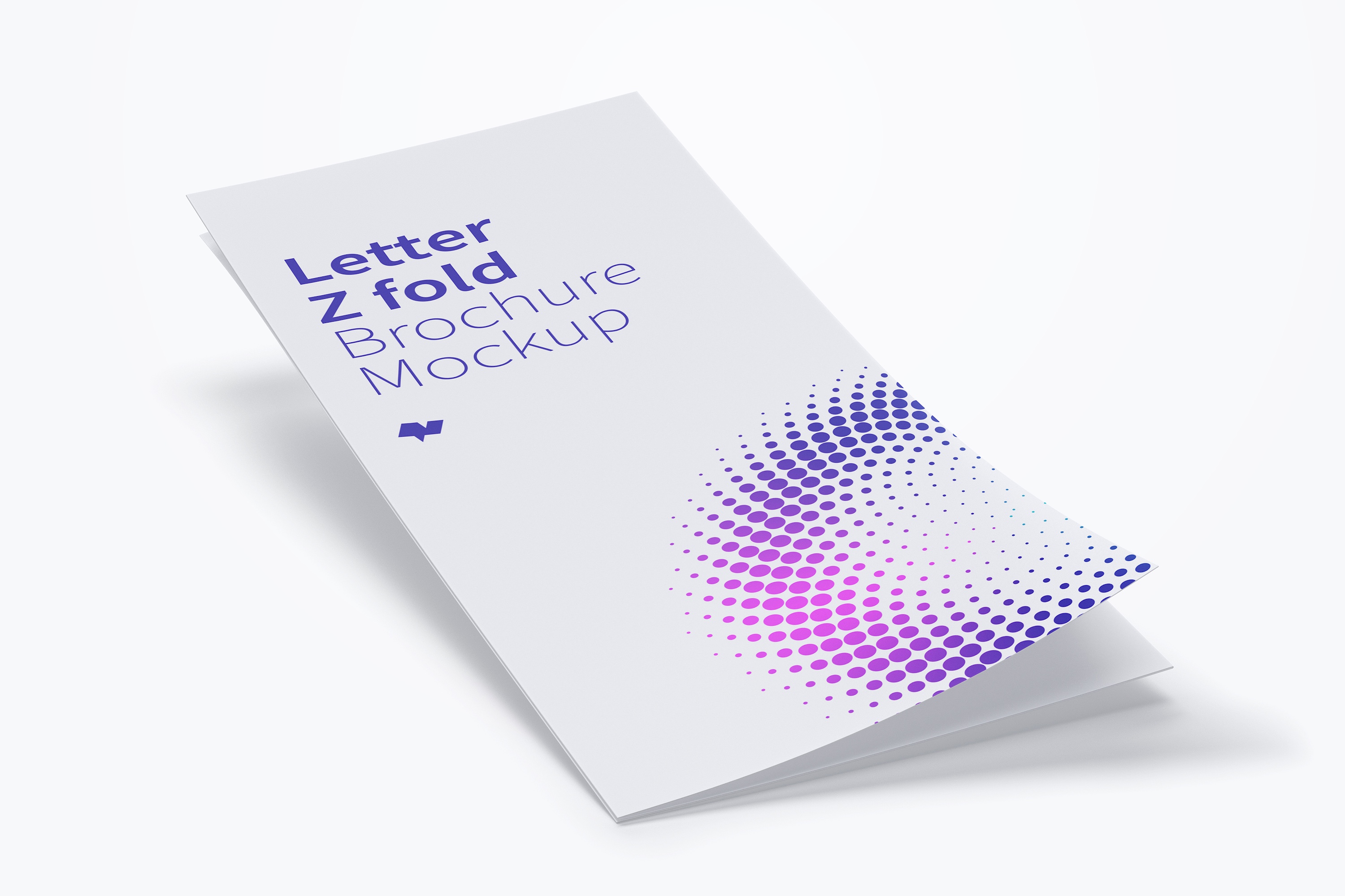 三折页设计折叠传单＆小册子设计效果图样机模板01 Letter Z Fold Brochure Mockup 01