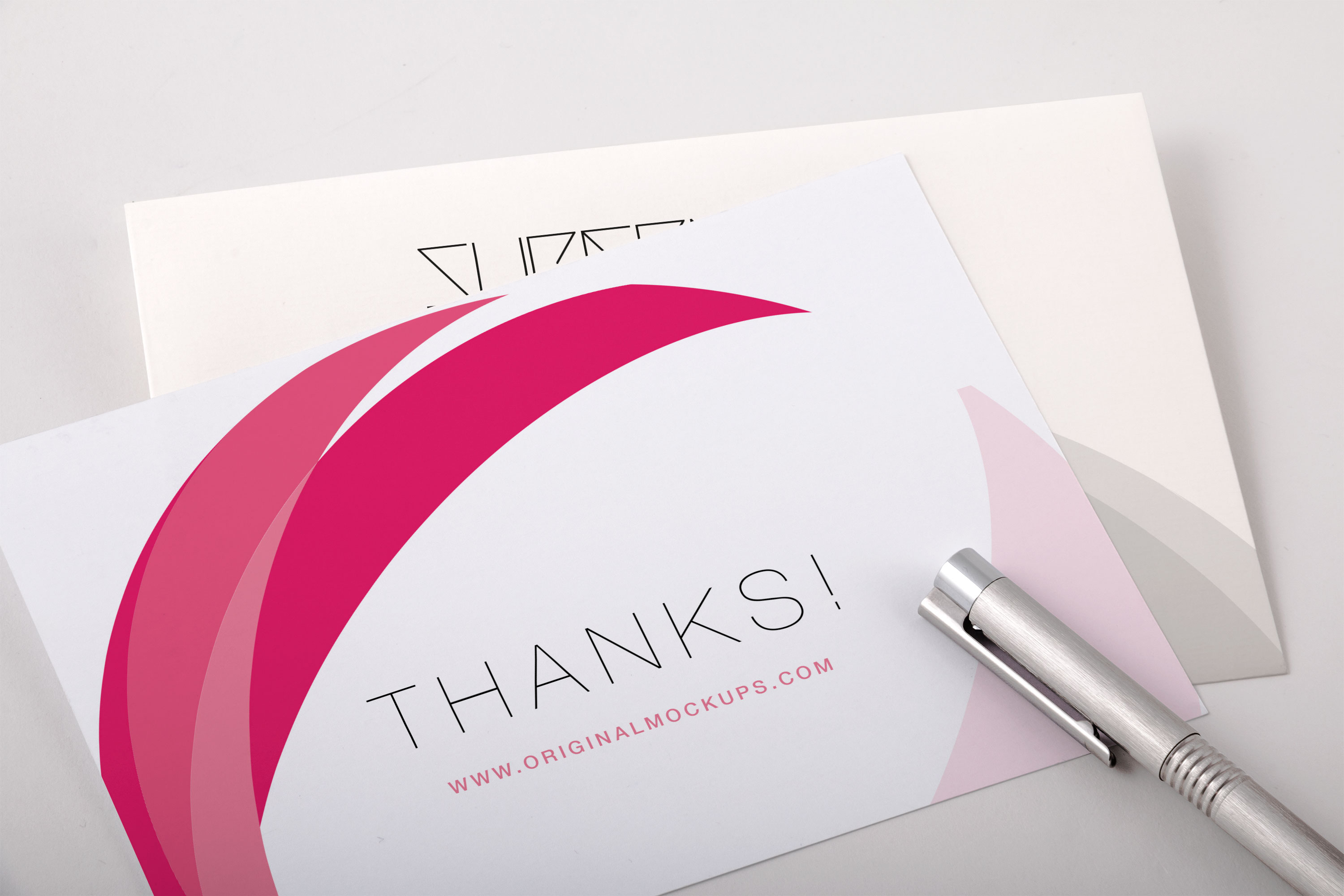 感谢卡/感恩卡设计效果图PSD样机02 Thank You Card PSD Mockup 02