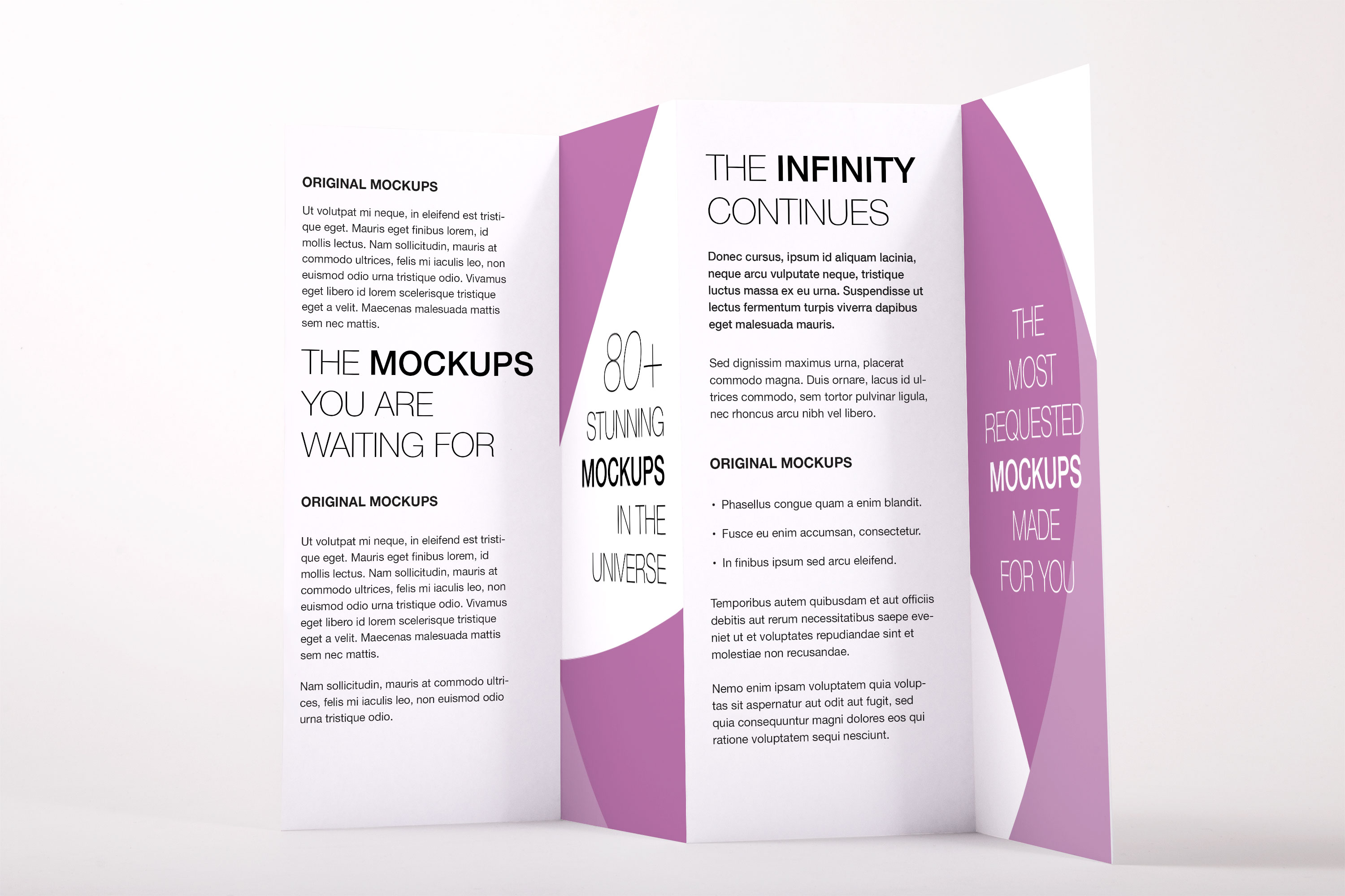 四折页企业宣传册＆传单内页印刷效果展示样机PSD模板02 Legal Quadfold Brochure PSD Mockup 02