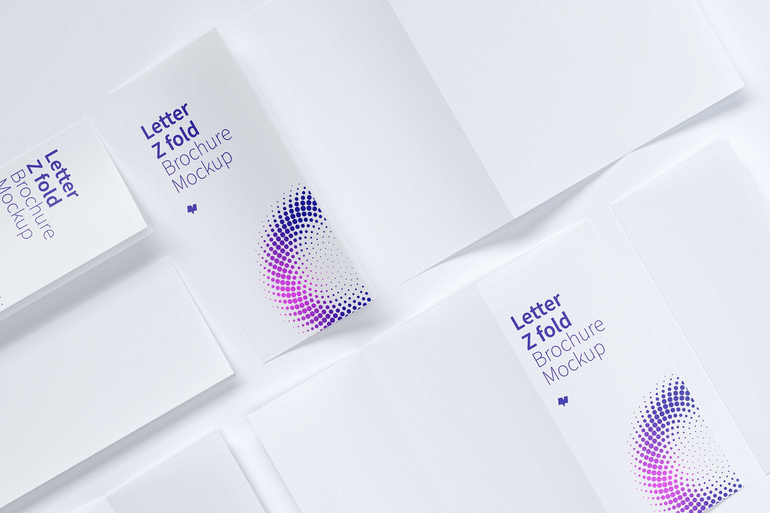 信纸规格三折页折叠小册子传单设计效果图样机05 Letter Z Fold Brochure Mockup 05