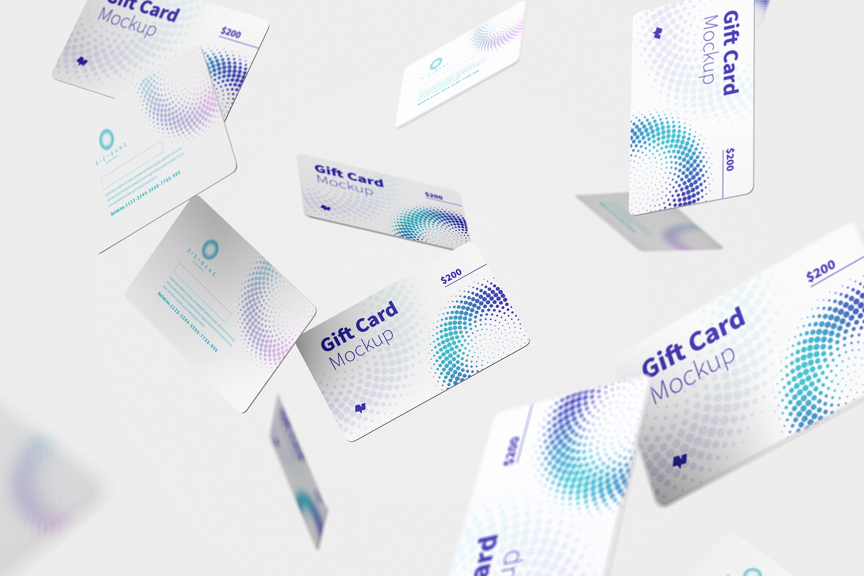 礼品卡积分卡卡片设计设计多视角预览样机模板05 Gift Card Mockup 05