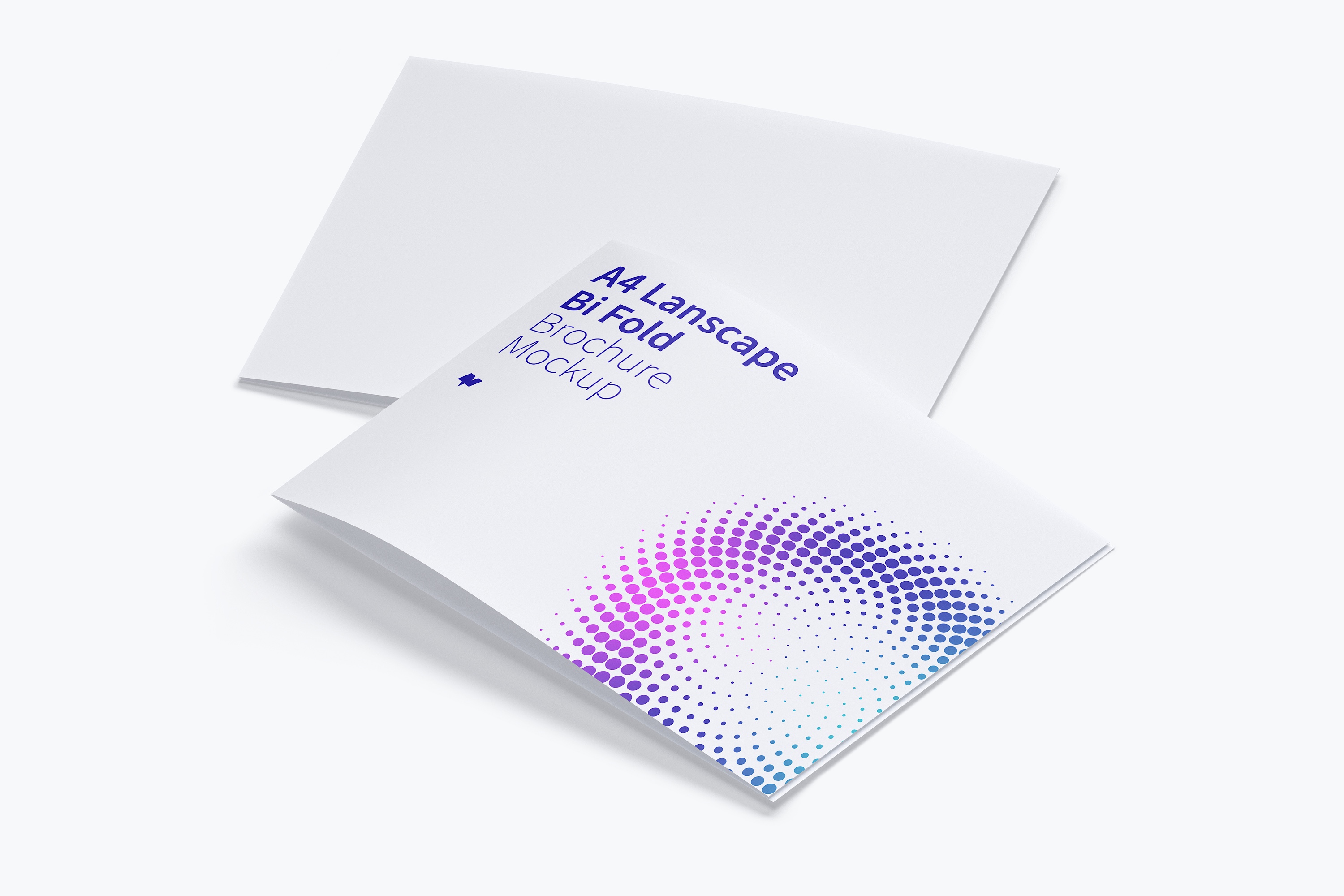 A4纸尺寸折页传单小册子设计样机模板 A4 Landscape Bi Fold Brochure Mockup 03