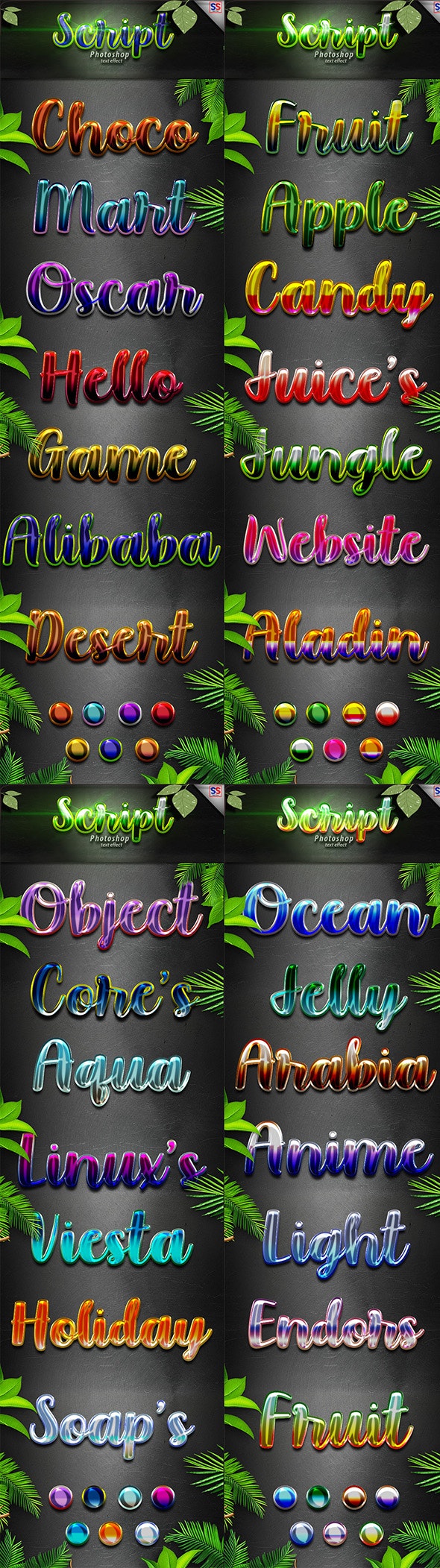 28种经典多彩的文本效果图层样式套装