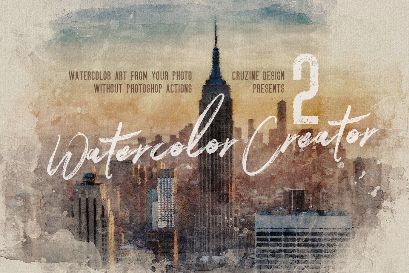 高品质的手绘绘画水彩风格图层样式集合