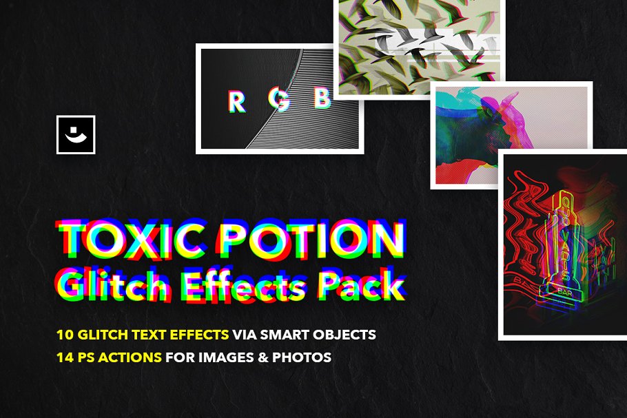 特效图层样式 Toxic Glitch Effects Collection