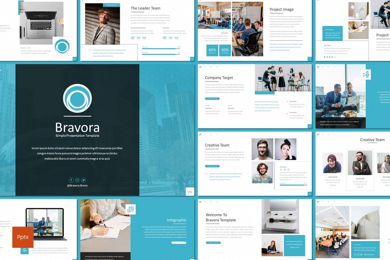 时尚高端简约清新多用途商业商务powerpoint幻灯片演示模板（pptx）