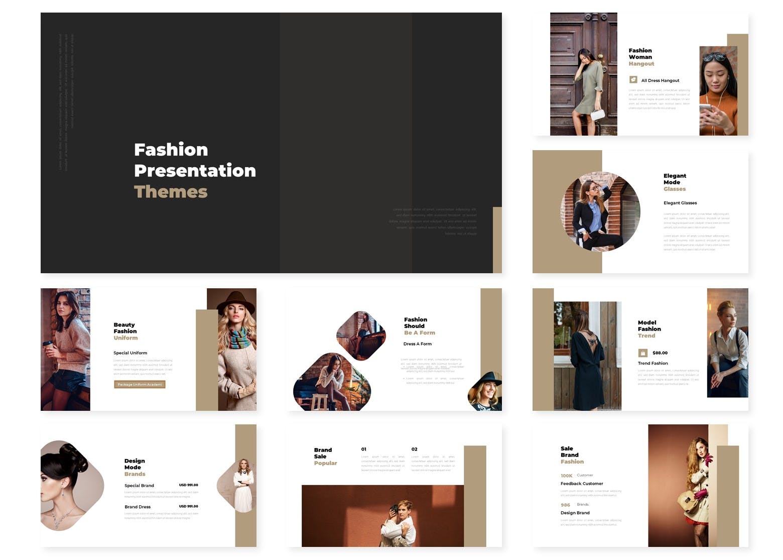 时尚个人简历服装模特摄影PPT模板（KEYNOTE）