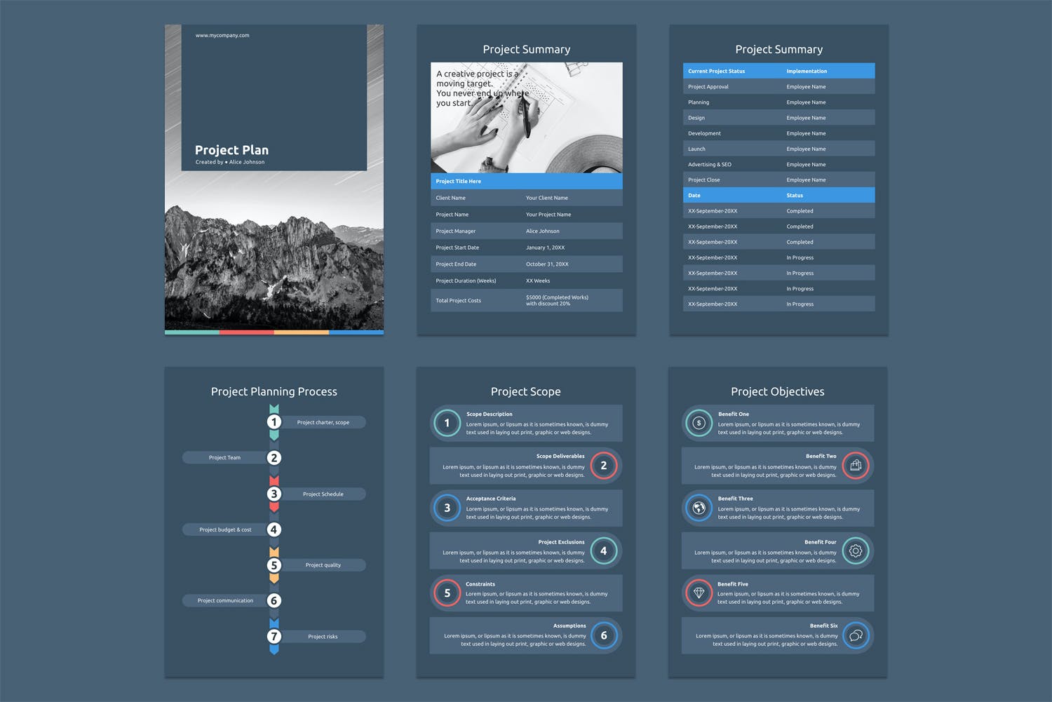 项目计划-竖版A4数据展示PPT模板（PPTX）