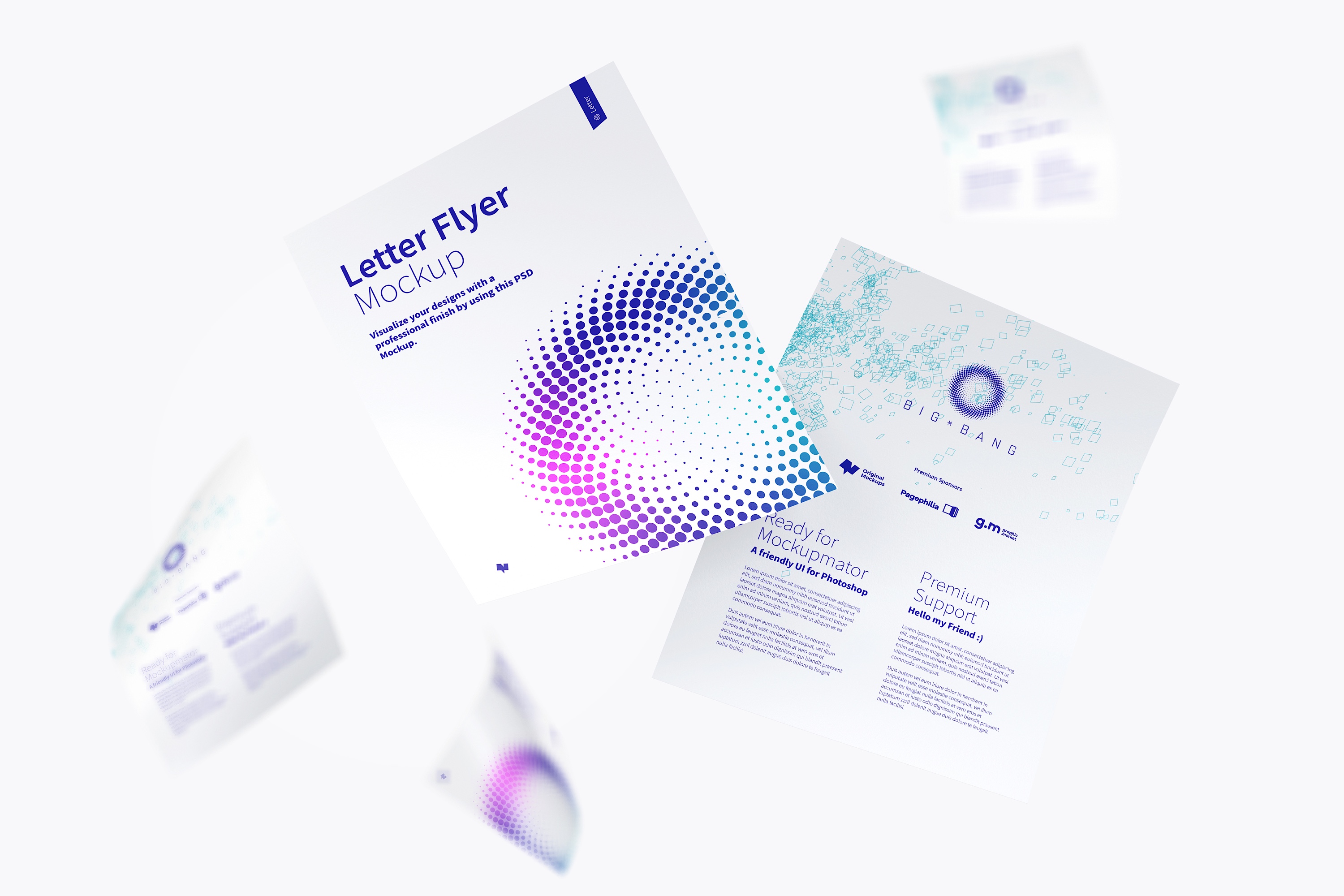 信纸规格企业宣传传单设计效果图样机01 Letter Flyer Mockup 01