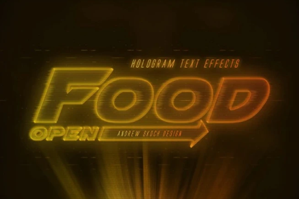 全息投影文字效果图层素材[PSD,ASL]